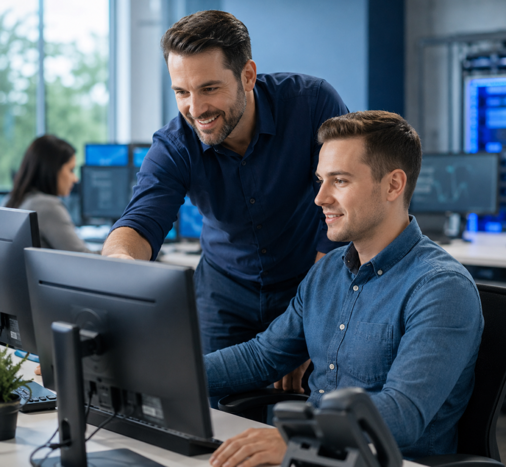 IT professional providing managed technical support to a business employee